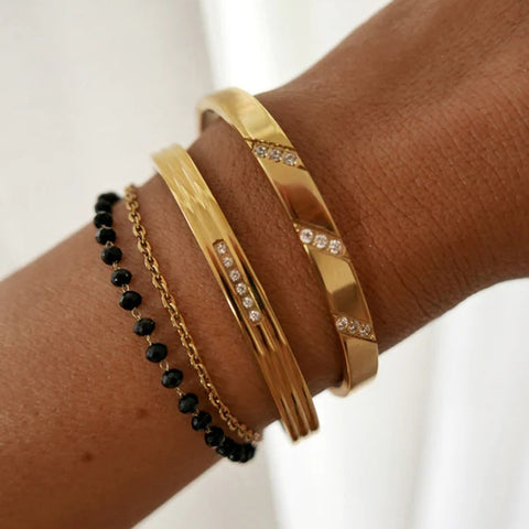 Gold cuff with crystals