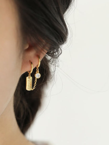 Double Hole Huggie Earring